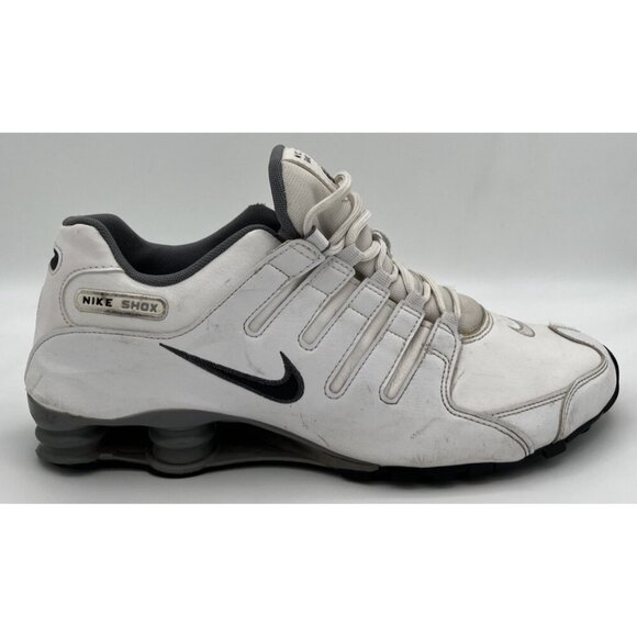 Nike Mens Size 11 Shox NZ Leather 378341-102 White Cool Grey Running Shoes main image 4
